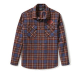 Men's Racer Font Yarn Dyed Plaid Shirt - Plaid - Mood Indigo & Coffee
