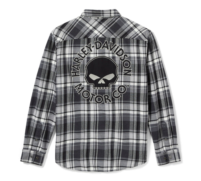 Men's Willie G™ Skull Plaid Long Sleeve Shirt