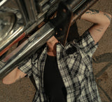 Men's Bar & Shield Plaid Shirt - Ghost Grey & Asphalt