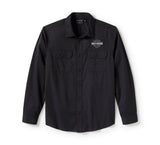 Men's Bar & Shield Solid Long Sleeve Shirt - Harley Black