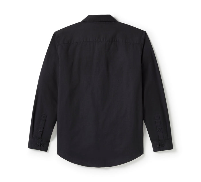 Men's Bar & Shield Solid Long Sleeve Shirt - Harley Black