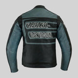 H-D Mens Marker Black & Gray Leather Jacket