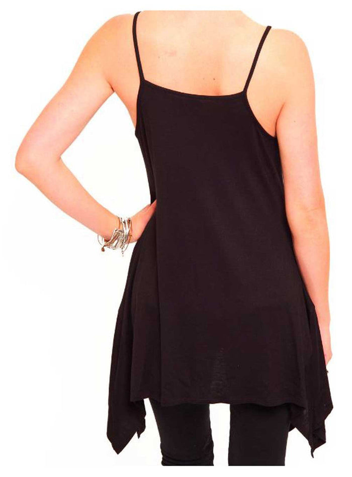Harley-Davidson Women's Plum Fever V-Neck Tank Top, Shark Bite Bottom, Black