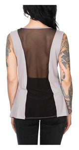 Harley-Davidson® Women's Embellished Mesh Back Sleeveless Tank Top - Gray