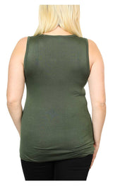 Harley-Davidson® Women's Embellished Notched Neck Sleeveless Tank - Olive Green