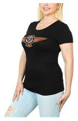 Harley-Davidson® Women's Air America Embellished Round Neck Short Sleeve Tee