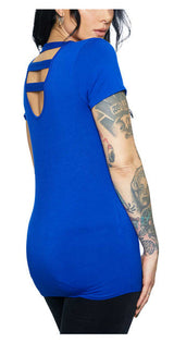 Harley-Davidson® Women's Embellished Marque Short Sleeve Scoop Neck Tee - Royal