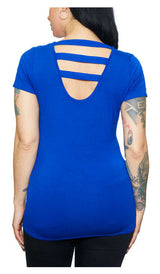 Harley-Davidson® Women's Embellished Marque Short Sleeve Scoop Neck Tee - Royal