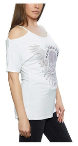 Harley-Davidson® Women's Embellished Willie G Cold Shoulder Scoop Neck Tee