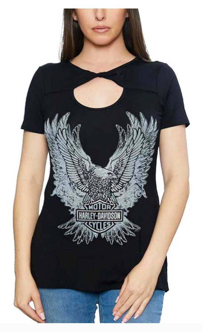 Harley-Davidson® Women's Embellished Verts Eagle Crew-Neck Short Sleeve Tee