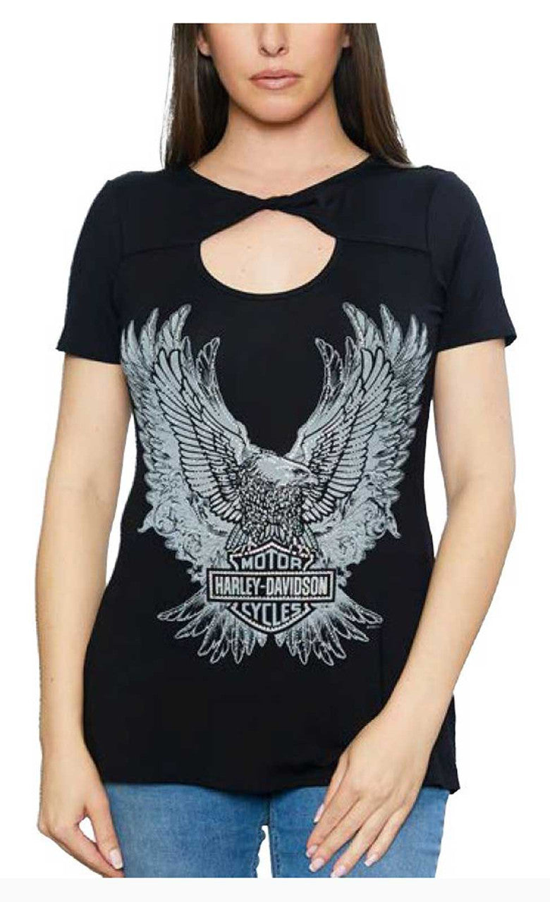 Harley-Davidson® Women's Embellished Verts Eagle Crew-Neck Short Sleeve Tee