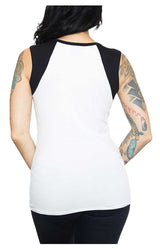 Harley-Davidson® Women's Embellished Racer Colorblocked Sleeveless Tee - White