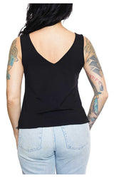 Harley-Davidson® Women's Embellished Retro V-Neck Sleeveless Tank Top - Black