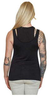 Harley-Davidson® Women's To The Edge Double Layer Sleeveless Tank Top, Black