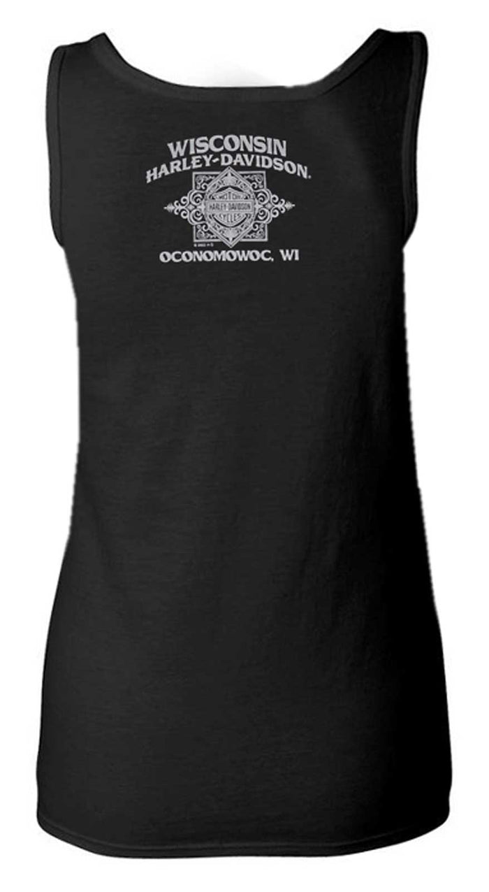 Harley-Davidson Women's Retro Skewed Harley Logo Sleeveless Tank Shirt, Black