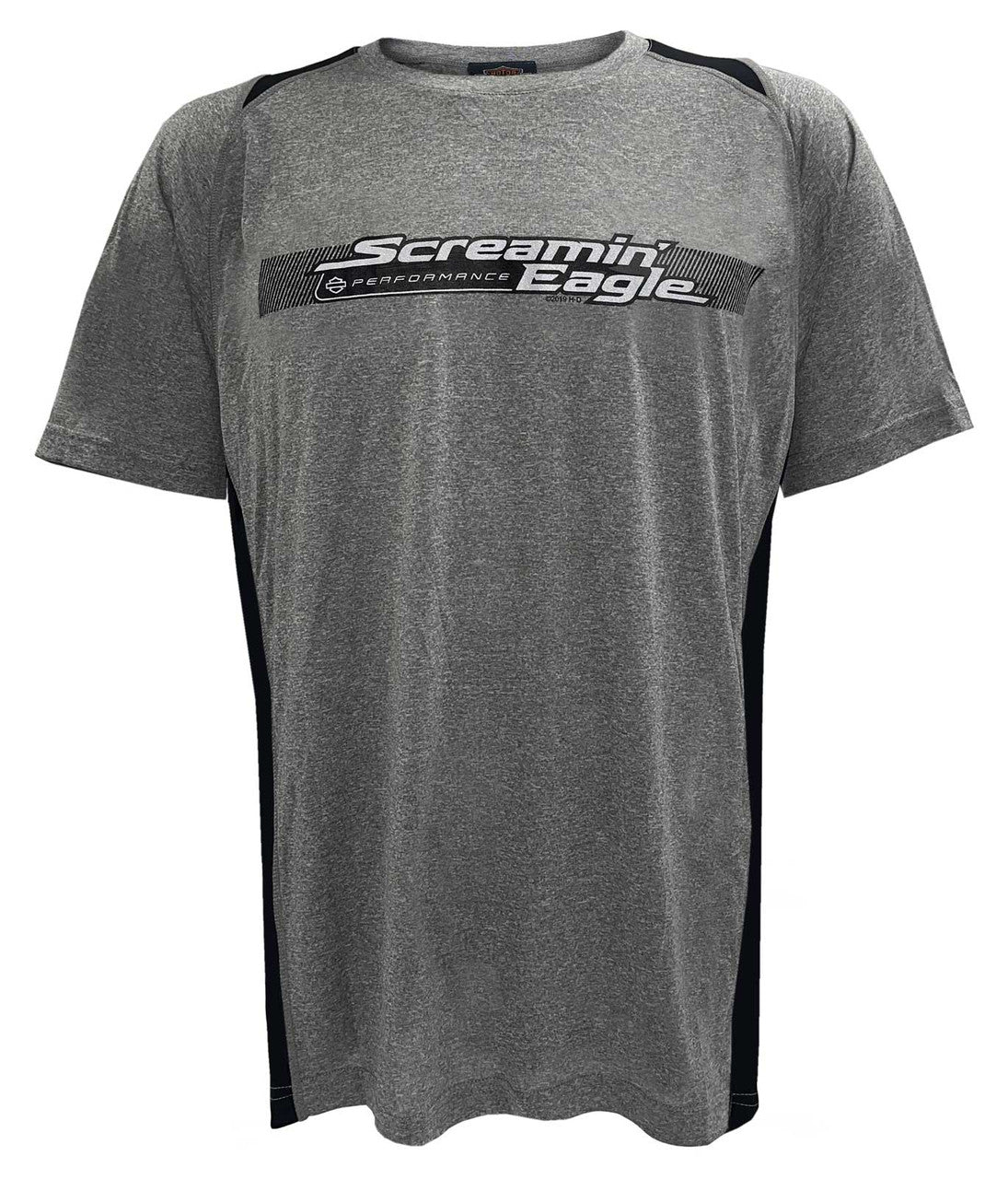 Harley-Davidson® Men's Screamin' Eagle Lines Colorblocked Polyester Tee, Gray