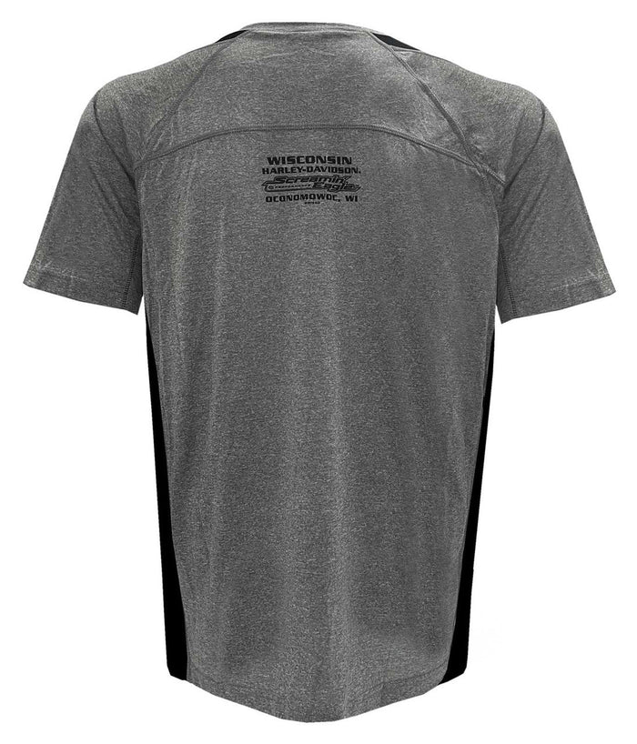 Harley-Davidson® Men's Screamin' Eagle Lines Colorblocked Polyester Tee, Gray
