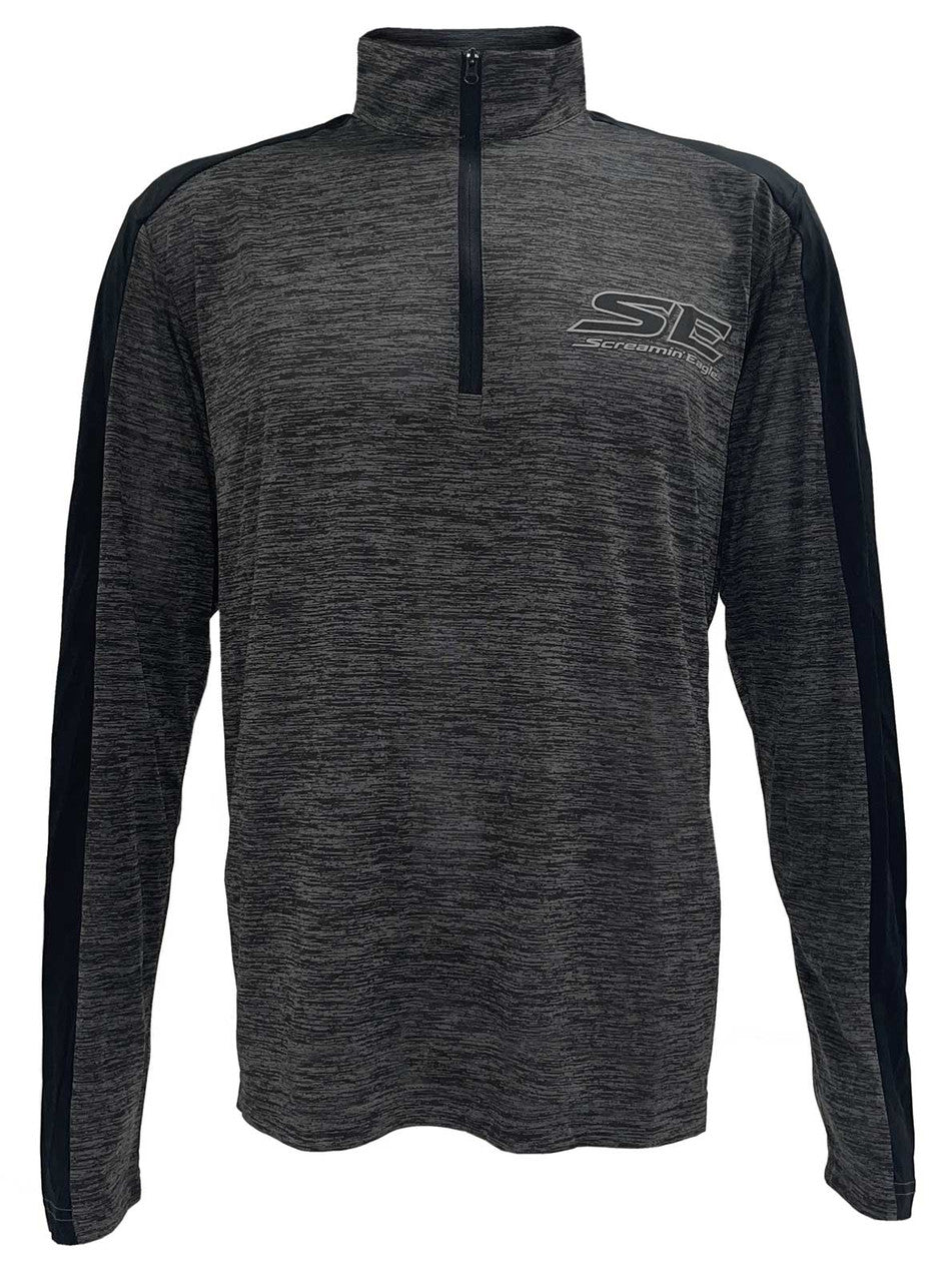 Harley-Davidson® Men's Screamin' Eagle Shadow 1/4-Zip Long Sleeve Pullover, Black