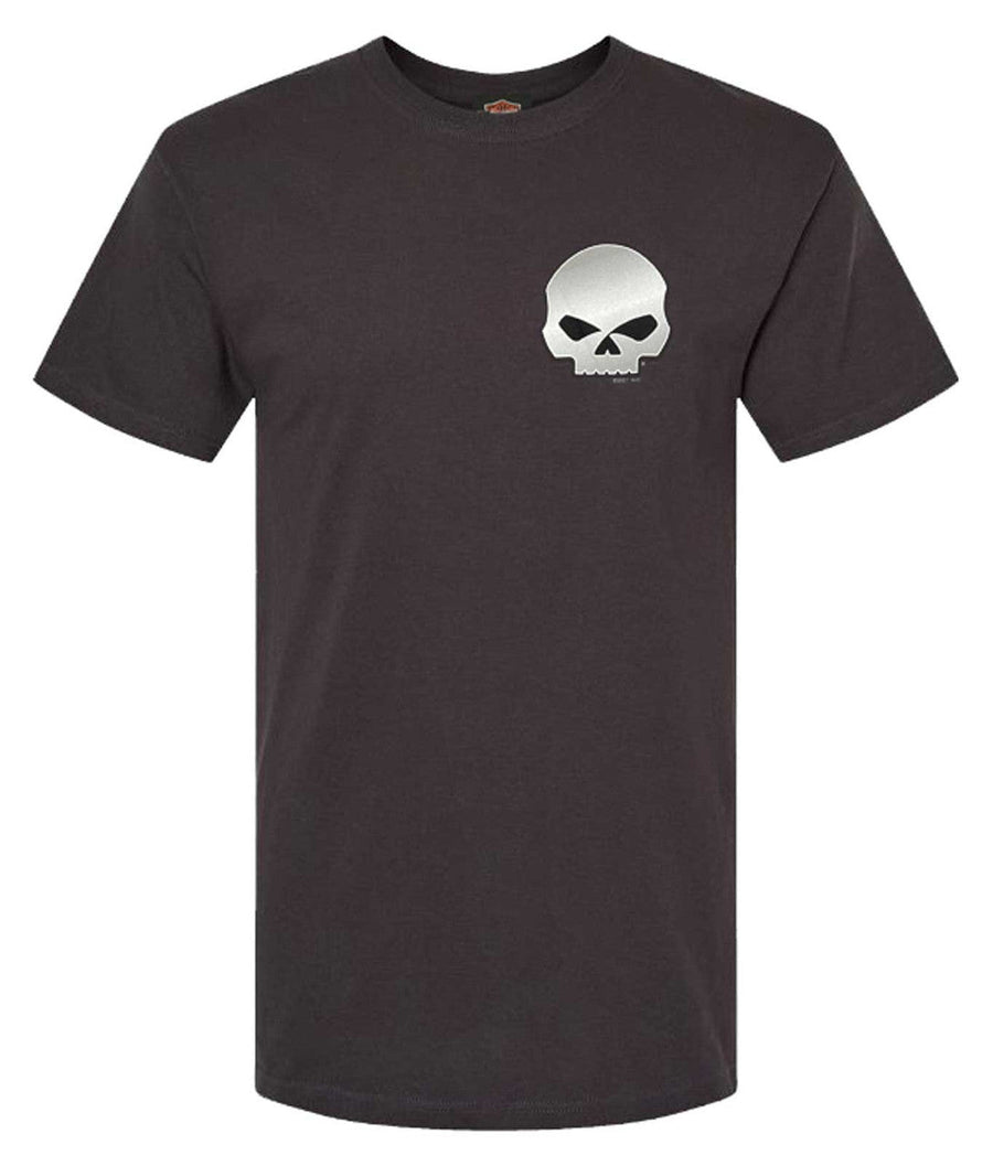 Harley-Davidson Men's Classic Willie G Skull Point II Cotton Tee Shirt, Green