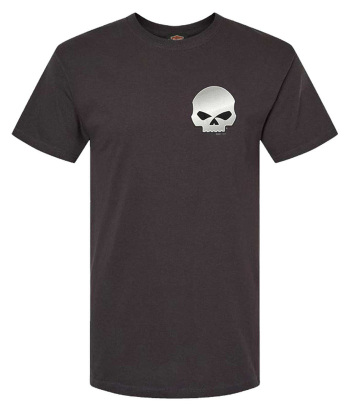 Harley-Davidson Men's Classic Willie G Skull Point II Cotton Tee Shirt, Green