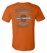 Harley-Davidson® Men's Skull Parts Winged Bar & Shield Cotton Tee Shirt, Orange