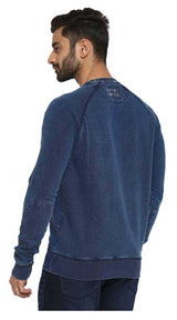 Royal Enfield Himalyan Crew-Neck Pullover Knitted Cotton Sweatshirt - Indigo