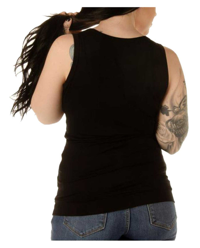 Liberty Wear Women's Sturgis Zip Front Sleeveless Tank Top - Black/White