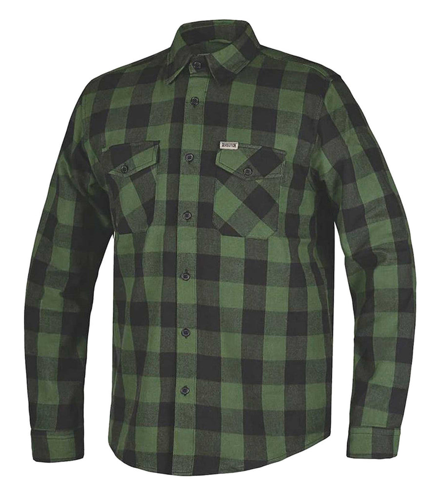 Derringer Men's Rugged Button Long Sleeve Plaid Flannel Shirt, Green/Black