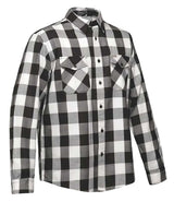 Derringer Men's Rugged Button Long Sleeve Plaid Flannel Shirt, Black/White