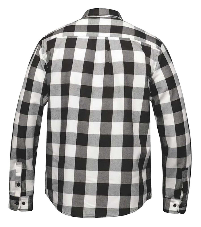 Derringer Men's Rugged Button Long Sleeve Plaid Flannel Shirt, Black/White