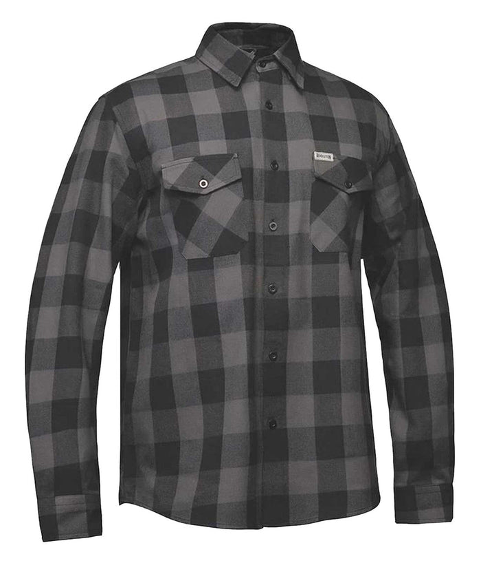 Derringer Men's Rugged Button Long Sleeve Plaid Flannel Shirt, Gray/Black