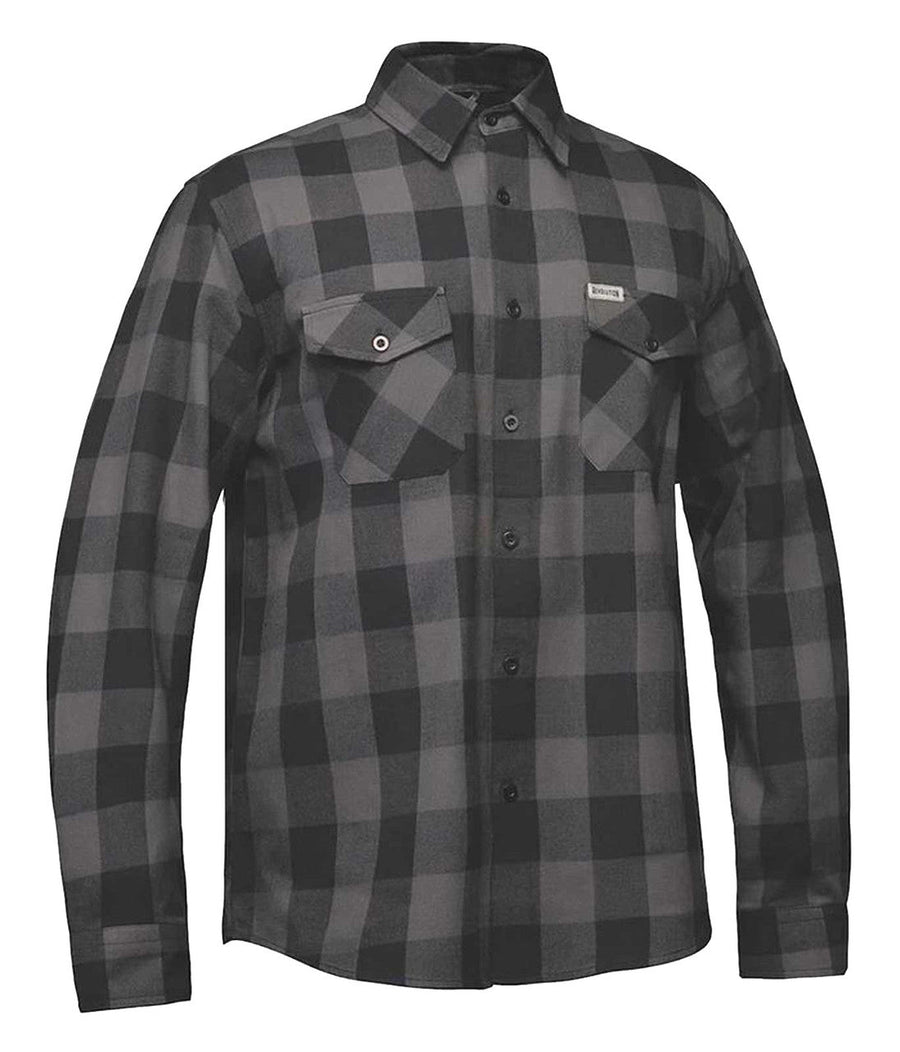 Derringer Men's Rugged Button Long Sleeve Plaid Flannel Shirt, Gray/Black