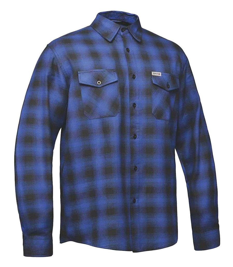 Derringer Men's Rugged Button Long Sleeve Plaid Flannel Shirt, Blue/Black