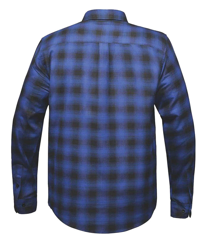 Derringer Men's Rugged Button Long Sleeve Plaid Flannel Shirt, Blue/Black
