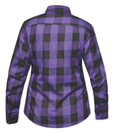 Derringer Women's Rugged Button Long Sleeve Plaid Flannel Shirt, Purple/Black