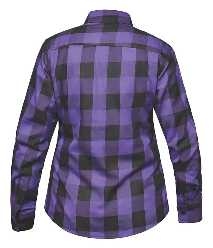 Derringer Women's Rugged Button Long Sleeve Plaid Flannel Shirt, Purple/Black