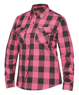 Derringer Women's Rugged Button Long Sleeve Plaid Flannel Shirt, Pink/Black