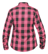 Derringer Women's Rugged Button Long Sleeve Plaid Flannel Shirt, Pink/Black