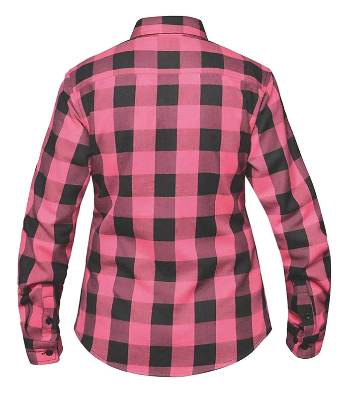 Derringer Women's Rugged Button Long Sleeve Plaid Flannel Shirt, Pink/Black